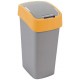 CURVER FLIP BIN 45L Odpadkový koš 65,3 x 29,4 x 37,6 cm stříbrná/žlutá 02172-535