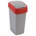 CURVER FLIP BIN 45L Odpadkový koš 65,3 x 29,4 x 37,6 cm stříbrná/červená 02172-547