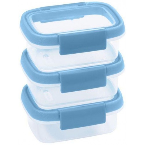 CURVER SMART FRESH 3x0,2L set dóz 12x9x15cm transparent/modrá 00993-284