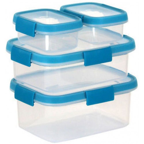 CURVER SMART FRESH 2x 0,2L+1L+1,2L set dóz 20x15x15cm transparent/modrá 00994-284
