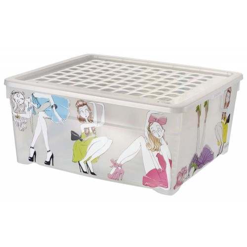 CURVER DOLLS úložný box, 17 x 40 x 34 cm, 18,5 l, transparentní, 03002-B22