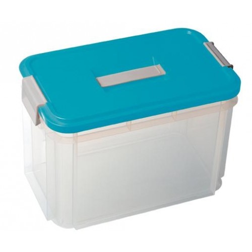 CURVER box úložný s víkem, 37x 22x 22,5 cm, 13,6 l, transparentní modrý, 05001-134