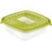 CURVER TAKE AWAY 2 sada dóz čtverec, 11 x 16 x 18 cm, 0,6 l, transparentní/zelená, 00469-313