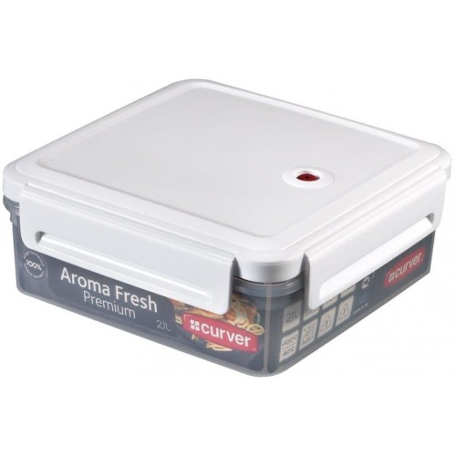 CURVER Potravinová dóza AromaFresh Premium, 20 x 20 x 8,1 cm, 2,1 l, transparentní, 00377-540