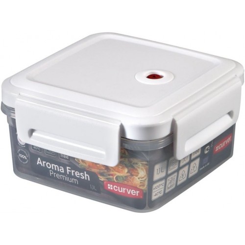 CURVER Potravinová dóza AromaFresh Premium, 15 x 15 x 8,1 cm, 1,1 l, transparentní, 00375-540