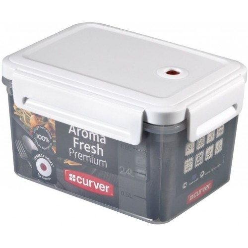 CURVER Potravinová dóza AromaFresh Premium, 20 x 15 x 12 cm, 2,4 l, transparentní, 00380-540