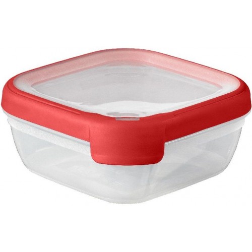 CURVER Dóza na potraviny GrandChef, 15 x 15 x 6,5 cm, 0,75 l transparentní/červená, 00013-416