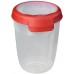 CURVER Dóza na potraviny GrandChef kulatá, 10 x 10 x 12,5 cm, 0,55 l, transparentní/červená, 00020-416