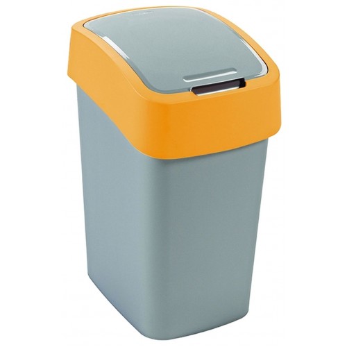 CURVER FLIP BIN 10L Odpadkový koš 35 x 18,9 x 23,5 cm stříbrná/žlutá 02170-535