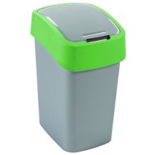 CURVER FLIP BIN 10L Odpadkový koš 35 x 18,9 x 23,5 cm stříbrná/zelená 02170-P80