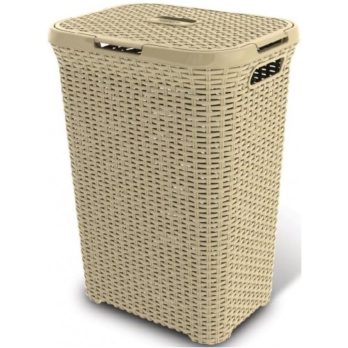 VÝPRODEJ CURVER Koš na špinavé prádlo RATTAN, 44,8 x 61,5 x 34,1 cm, 60 l, krémový, 00707-885 POŠKOZENÝ