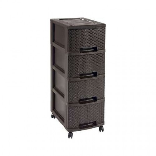 CURVER MY STYLE skříňka 4 boxy, 26,4 x 67,5 x 35,1 cm, hnědá, 00747-210