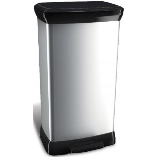 CURVER DECO BIN 50L Odpadkový koš 39 x 29 x 73 cm stříbrný 02162-582