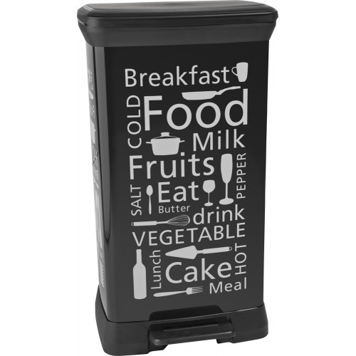 CURVER DECOBIN 50L KITCHEN odpadkový koš 39x29x73cm černá/světle hnědá 02162-K03