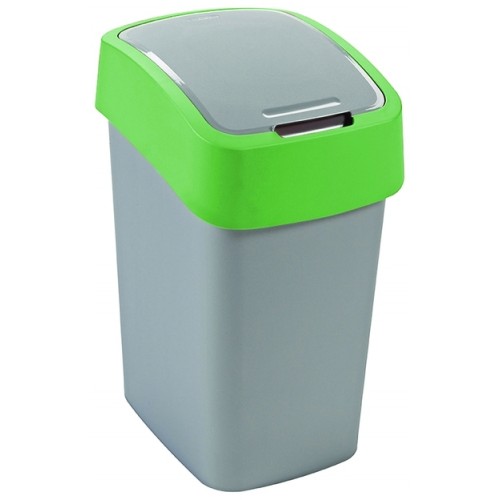 CURVER FLIP BIN 25L Odpadkový koš 47 x 26 x 34 cm stříbrná/zelená 02171-P80