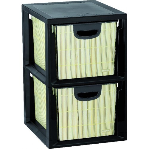 CURVER regál DECO SET 2 zásuvky Bamboo