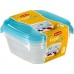 CURVER Dózy na potraviny Fresh&Go 3x 0,8 l, 11 x 15,5 x 15,5 cm, tranparentní modrá, 08559-051