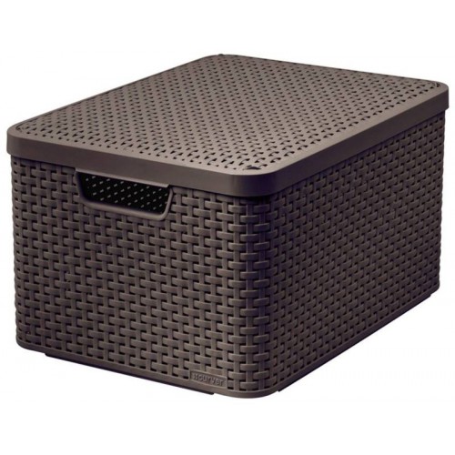 CURVER STYLE L úložný box s víkem 44,5 x 33 x 24,8 cm tmavě hnědý 03619-210