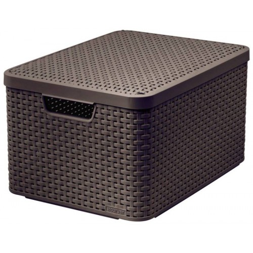 VÝPRODEJ CURVER Úložný box RATTAN L, hnědý, R__03619-210 BEZ VÍKA