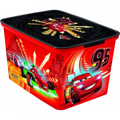 VÝPRODEJ CURVER Dětský úložný box CARS, 39,5 x 24 x 29,5 cm, 04730-C35 ODLOMENÝ PLAST NA VÍKU