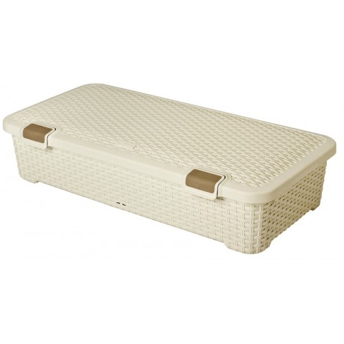 CURVER box úložný pod postel rattan, 80 x 40 x 19 cm, 42 l, krémový, 01704-885