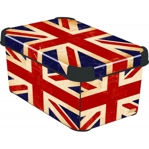 VÝPRODEJ CURVER box úložný dekorativní S BRITISH FLAG, 29,5 x 19,5 x 13,5 cm, 04710-D99, BEZ VÍKA