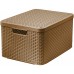 VÝPRODEJ CURVER úložný STYLE BOX s víkem L, 44,5 x 24,8 x 33 cm, hnědý, 03619-213, PRASKLÝ