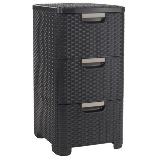 CURVER Zásuvka 3x 14l RATTAN Style - antracit