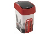 CURVER FLIP BIN LONDON 25L Odpadkový koš 47 x 26 x 34 cm šedá/červená 02171-L11