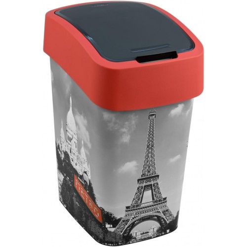 CURVER FLIP BIN PARIS 25L Odpadkový koš 47 x 26 x 34 cm červená/šedá 02171-P67 CURVER FLIP BIN PARIS 25L Odpadkový koš 47 x 26 x 34 cm červená/šedá 02171-P67