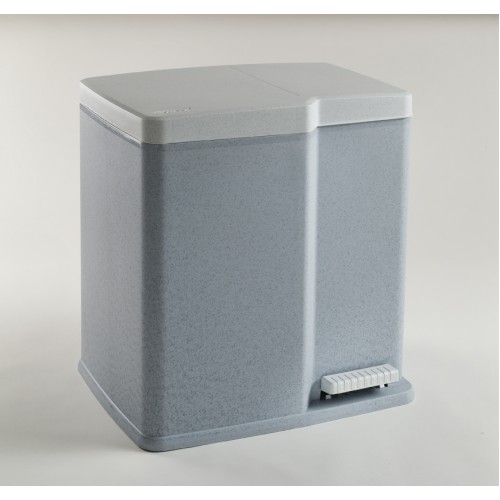 CURVER Pedálový koš na tříděný odpad DUO, 40 x 30 x 40,5 cm, 15+6l, šedý, 04070-856