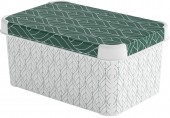 CURVER DECO STOCKHOLM S box úložný 29,5 x 19,5 x 13,5 cm zelené lístky 04710-Y89