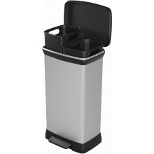 CURVER DECO BIN DUO 23L+23L Odpadkový koš 39 x 29 x 72 cm stříbrný 08680-582