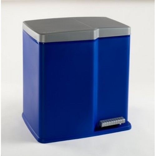 CURVER Pedálový koš na tříděný odpad DUO, 40 x 30 x 40,5 cm, 15+6l, modrý, 04070-520