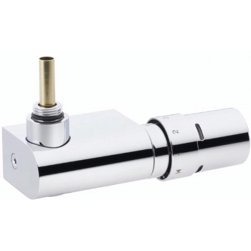 Danfoss Sada VHX-Mono rohový designový radiátorový ventil a RTX hlavice chrom 013G4385