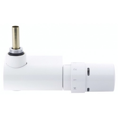 Danfoss Sada VHX-Mono rohový designový radiátorový ventil a RTX hlavice bílá 013G4387 Danfoss Sada VHX-Mono rohový designový radiátorový ventil a RTX hlavice bílá 013G4387