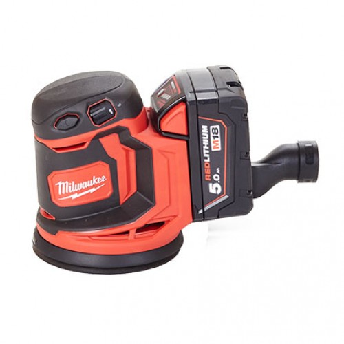 Milwaukee M18 BOS125-502B Aku excentrická bruska (18V/2x5,0Ah/125mm) 4933464229