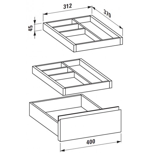LAUFEN IL BAGNO ALESSI ONE Dělící systém do zásuvek koupelnového nábytku Laufen 4.9240.2