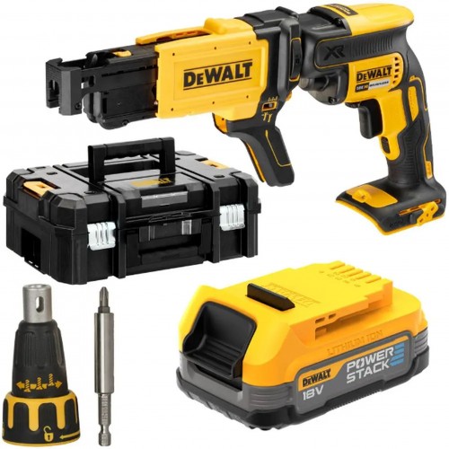 DeWALT DCF620E1K Aku sádrokartonářský šroubovák s podavačem vrutů (1x1,7Ah Powerstack) kufr Tstak