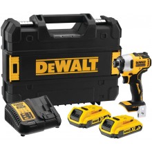 DeWALT DCF809D2T Aku rázový utahovák 1/4" /190Nm XR (18V/2x2,0Ah) kufr Tstak