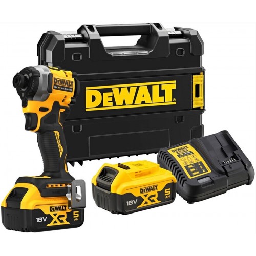 DeWALT DCF850P2T Aku rázový utahovák 1/4" (205Nm/18V/2x5,0Ah) kufr Tstak