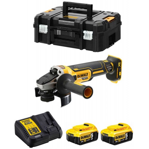 DeWALT DCG405P2 Aku úhlová bruska 125mm, XR (18V/2x5,0Ah) kufr Tstak