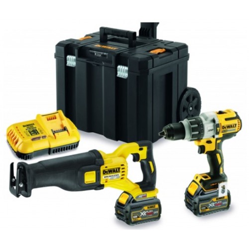 DeWALT Sada Aku nářadí XR FLEXVOLT Li-Ion 18/54V, 2x 6,0Ah TSTAK kufr s madlem DCK2057T2T