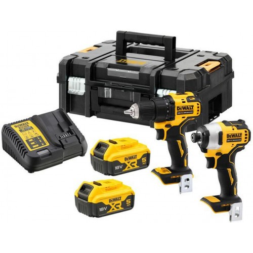 DeWALT DCK2061P2T Combo sada DCD709 + DCF809 (18V, 2 x 5,0Ah) kufr Tstak