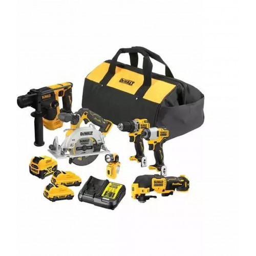 DeWALT DCK611P1D2 Kombo sada (DCD701+DCF801+DCS512+DCH072+DCS353+DCL510+ 1x5,0Ah + 2x 2,0A) Taška