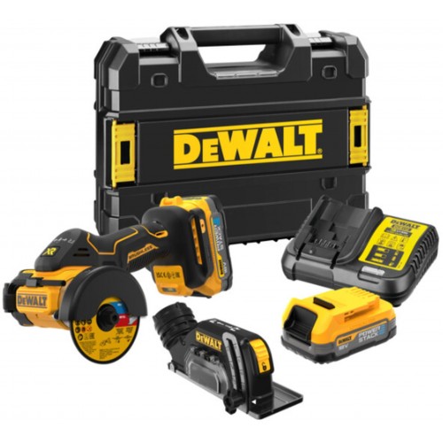 DeWALT DCS438E2T Aku univerzální řezačka, kotouč 76 mm, 18V (2x1,7Ah Powerstack) kufr Tstak