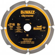 DeWALT DT1473 Pilový kotouč 216 x 30 mm, 8 zubů na cementovláknité desky