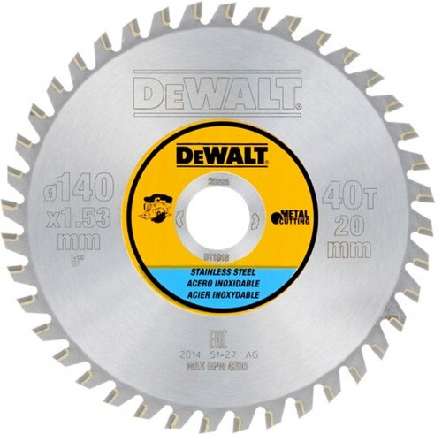 DeWALT DT1918 Pilový kotouč na hliník 140 x 20 mm, 40 zubů, TCG 10 °