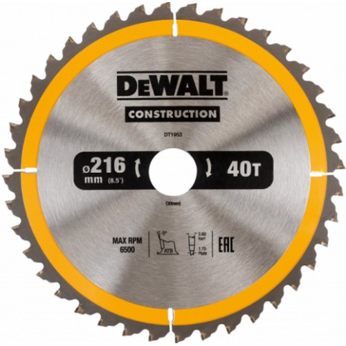 DeWALT DT1953 Pilový kotouč 216 x 30 mm, 40 zubů, ATB 5°