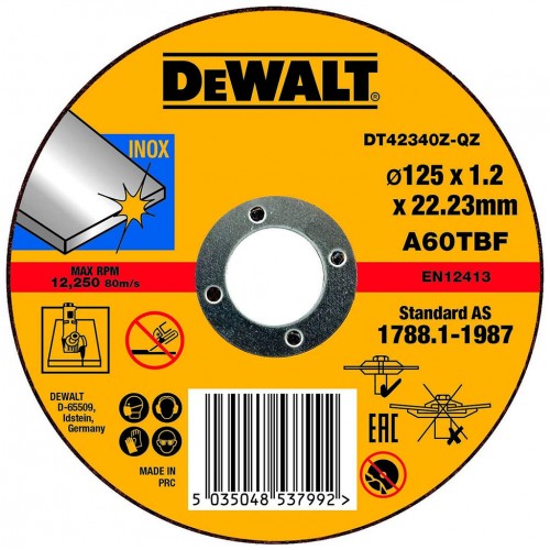 DeWALT DT42340Z Řezný kotouč na nerez 125 x 1,2 x 22,23mm